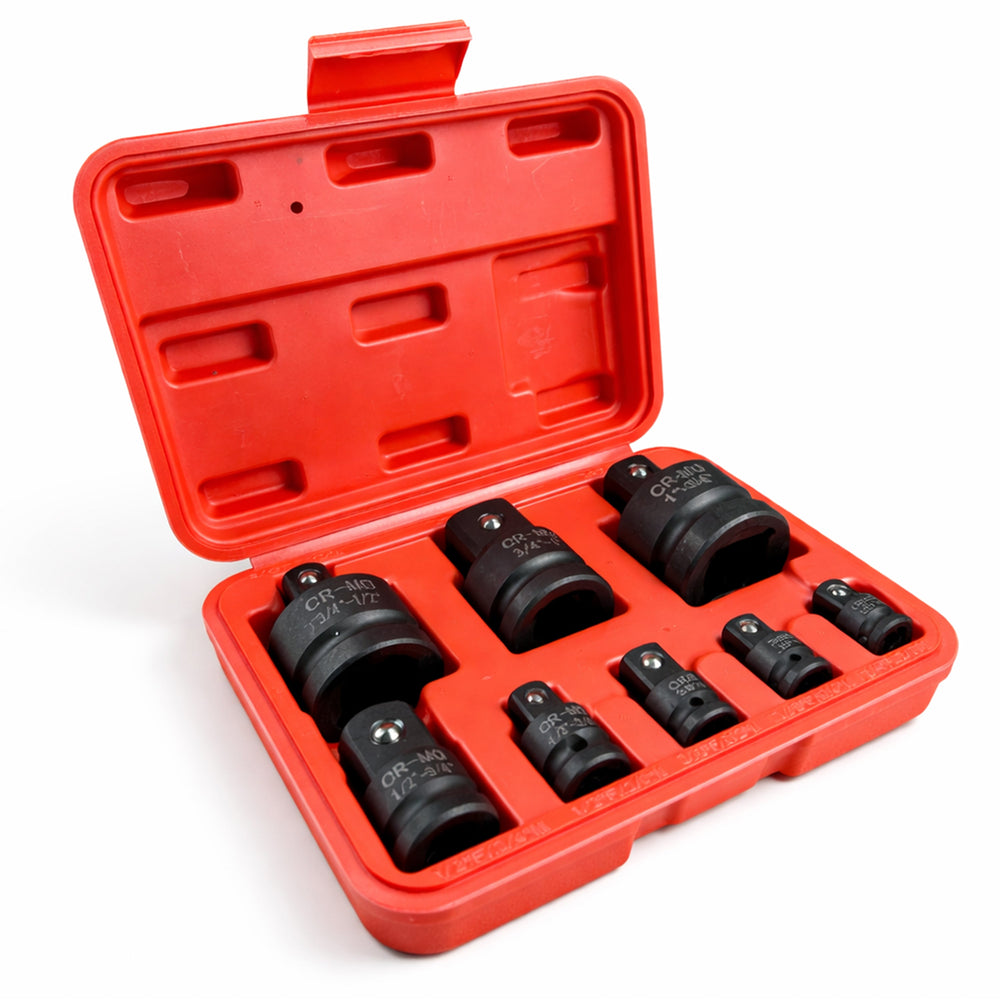 Set-kit adattatore bussola per avvitatore, snodo cardanico in Cr-Mo, esagonale a impulsi, 8 pezzi Gebo Tools