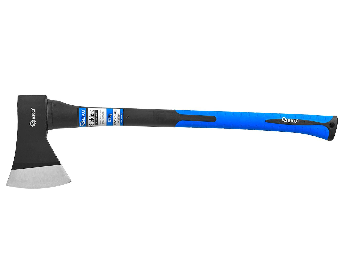 Set -kit ascia spaccalegna, accetta da taglio manico ergonomico,  mazza taglia legna, superficie in acciaio resistente, 3 pezzi da 600 g, 1250 g, 2000 g Geko