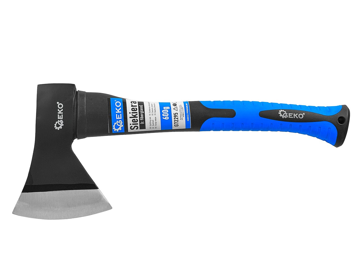 Set -kit ascia spaccalegna, accetta da taglio manico ergonomico,  mazza taglia legna, superficie in acciaio resistente, 3 pezzi da 600 g, 1250 g, 2000 g Geko