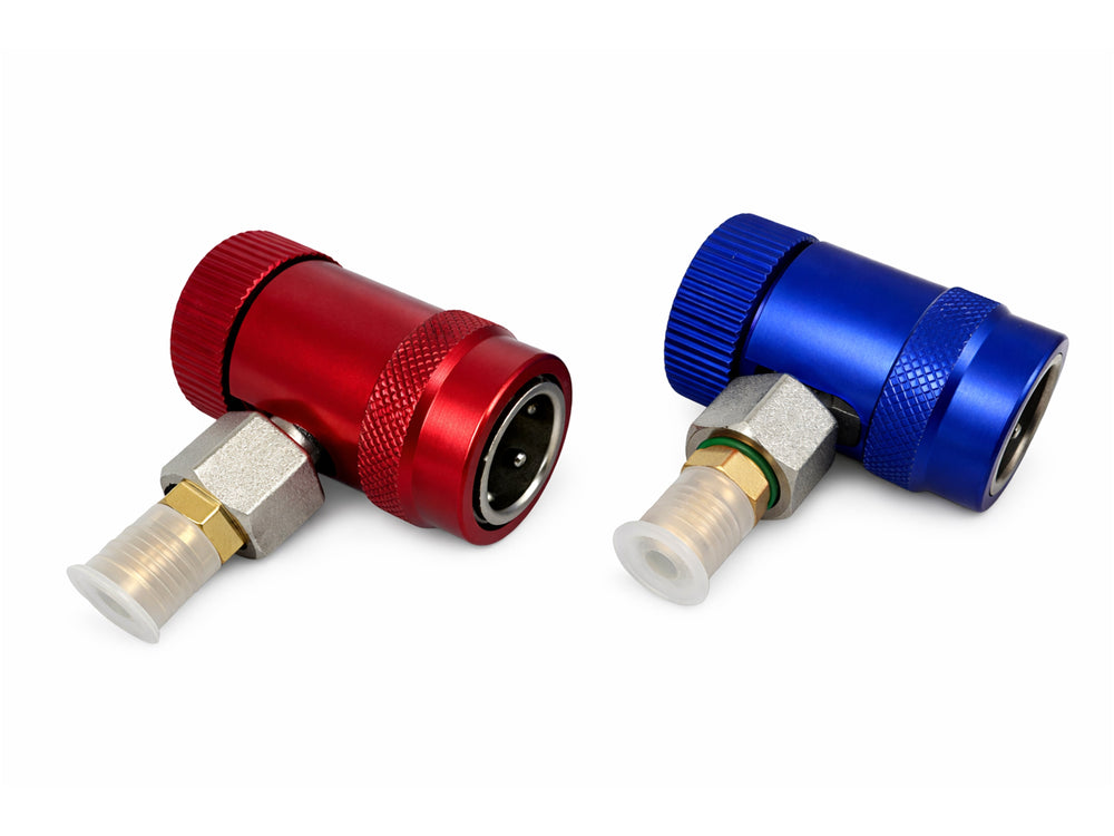Set-kit attacco rapido 90° alta pressione con rubinetto gas, AC R1234YF regolabile raccordi di ricarica AC, conversione aria condizionata per auto HVAC, Gebo Tools