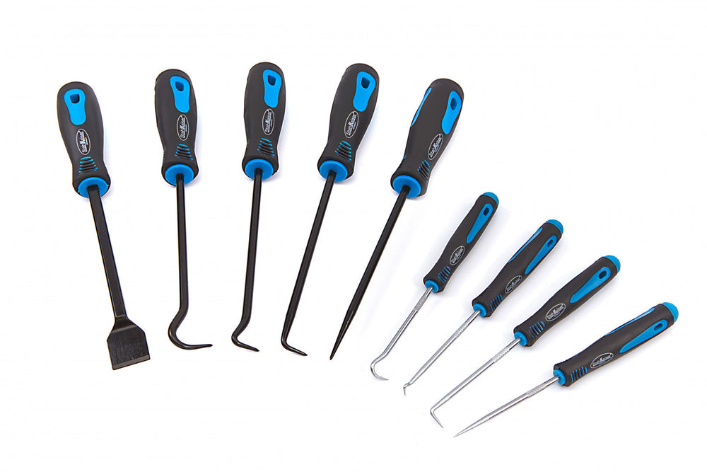 Set-kit attrezzi ganci per rimozione guarnizioni anelli O-ring paraolio, 9 pezzi Hbm