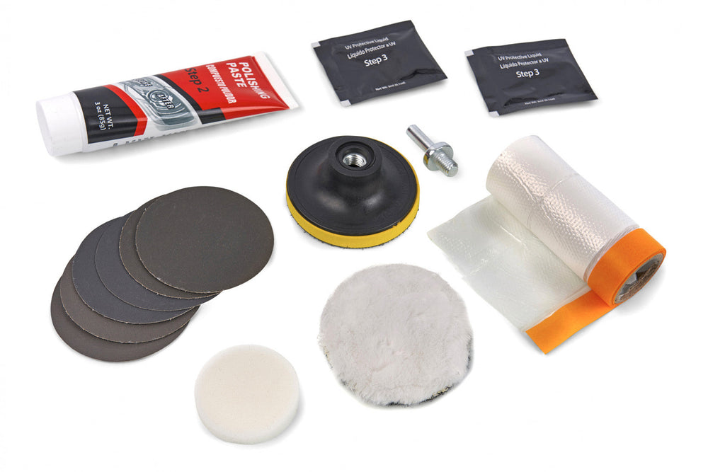Se-kit attrezzi rinnova fari auto, lucida, per riparazione ingiallimento/graffio/sfocatura/ossidazione