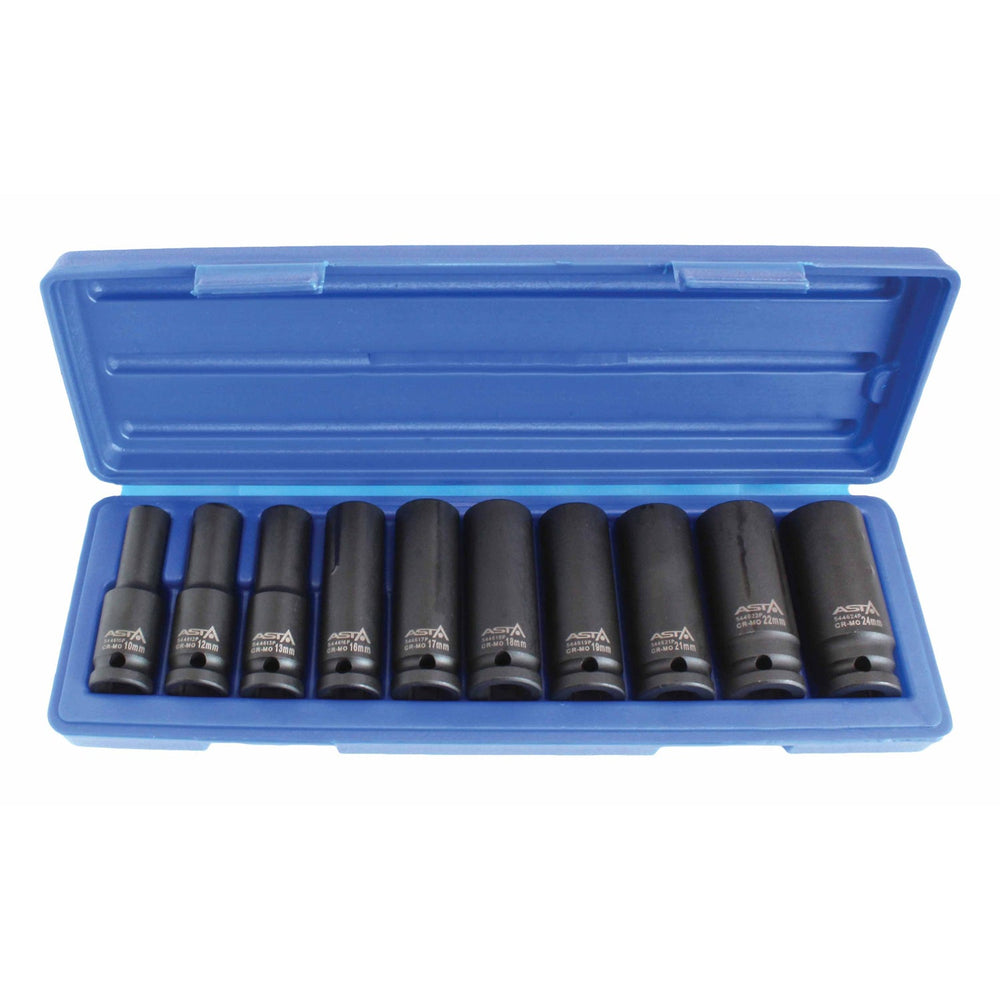 Set bussole a impatto , 1/2'', 10-24 mm, per riparazioni auto e cambio gomme, Asta