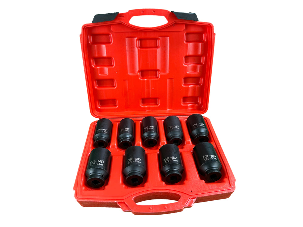 Set bussole a impatto 1/2''per semiassi, 29–38 mm,per PSA VAG BMW ,9 pezzi Gebo Tools