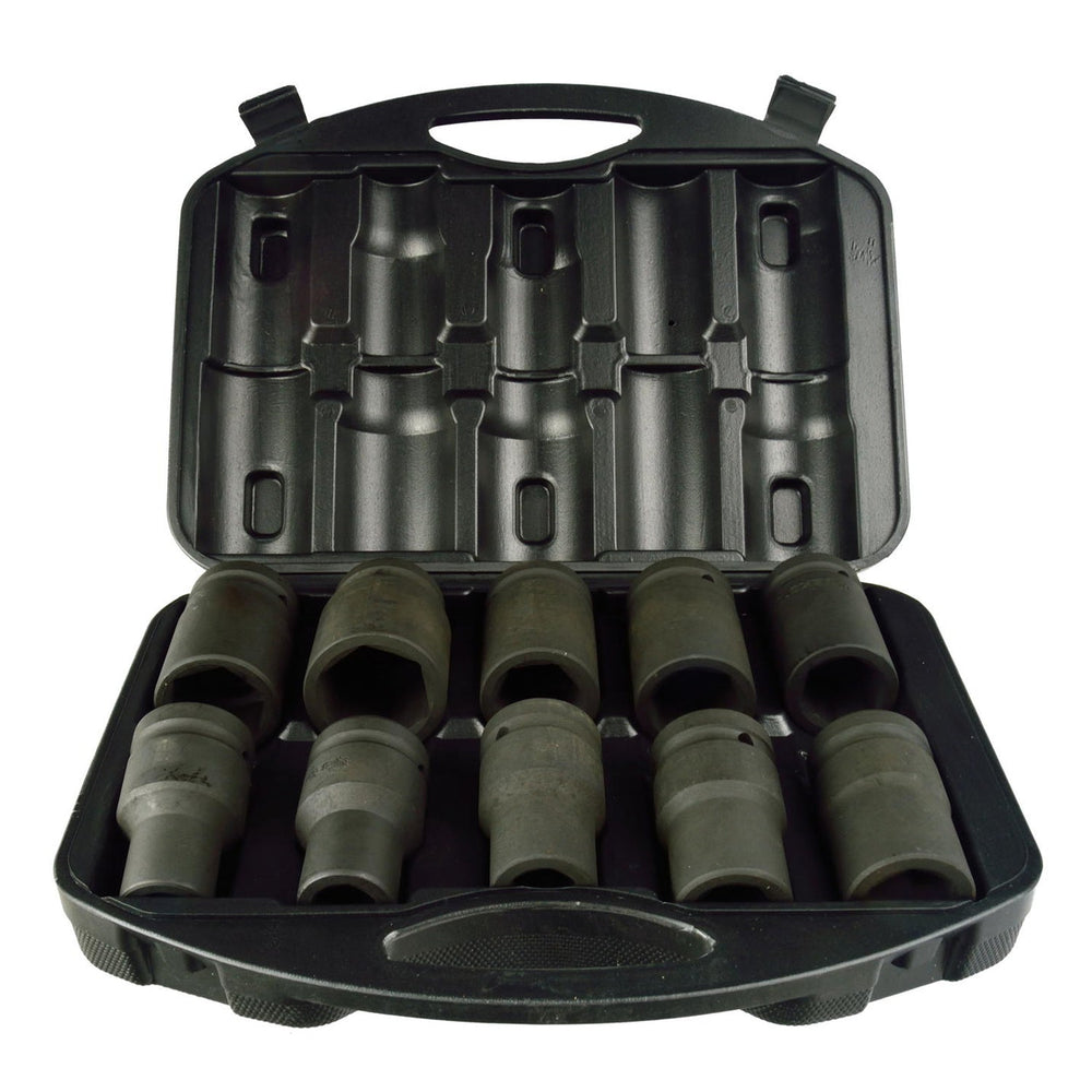 Set bussole a impatto 1" , 17-41 mm, per riparazioni auto e cambio gomme,10 pezzi Geko