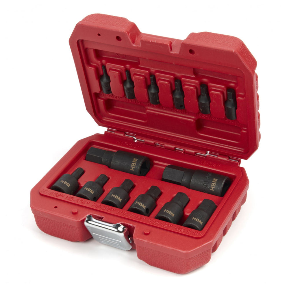 Set-kit 14 bussole a brugola a impatto da 2,5 a 19 mm, attacco 1/4" e 1/2" – Hbm Machines