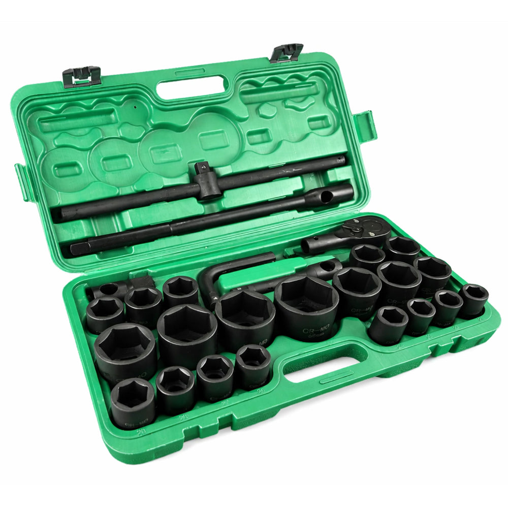 Set bussole a impatto con cricchetto e prolunghe 3/4" 1'', 26 pezzi Gebo Tools