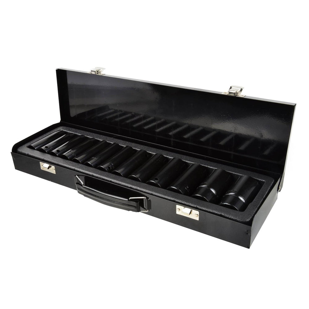 Set bussole a impatto lunghe 1/2", 10-30 mm, 78 mm, 13 pezzi Geko