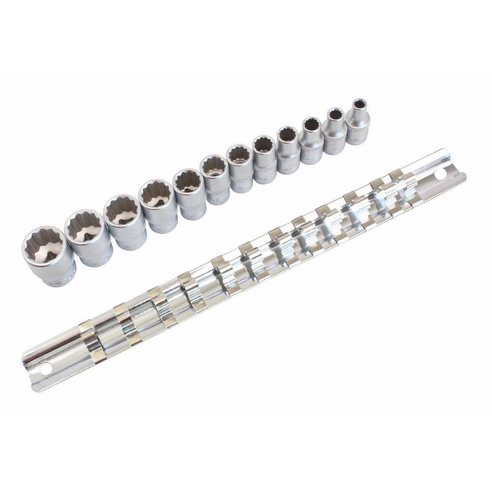 Set-kit bussole bi-esagonali 1/4", 12 pezzi