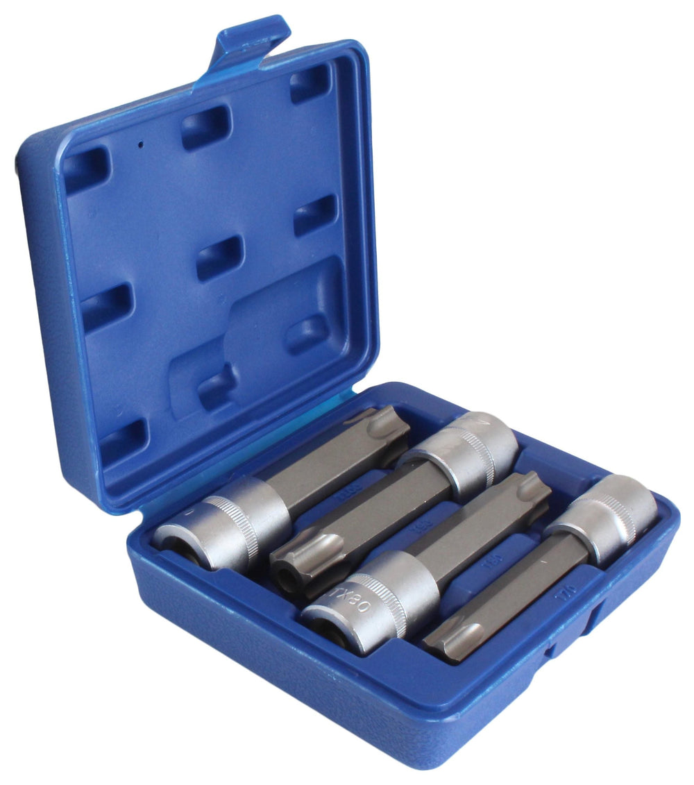 Set bussole con inserti Torx 1/2'', da T70-T100 ,in acciaio Cr-V, 110 mm,Geko