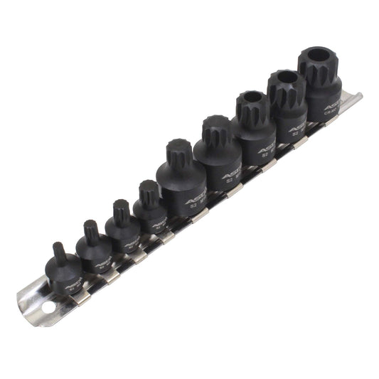 Set bussole con inserti Torx XZN a impatto 1/4'' 3/8'', da M4 - M18 .9 pezzi