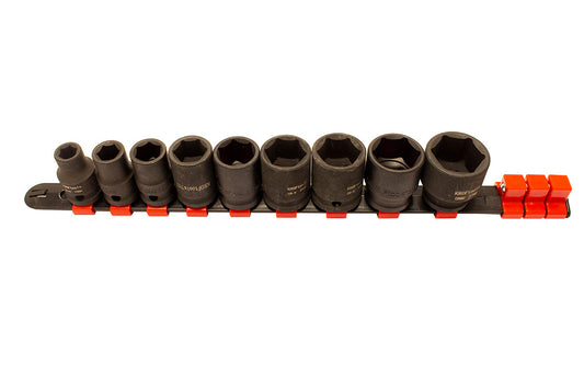 Set bussole esagonali a impatto 1/2", 10–27 mm, 9 pezzi Kroftools