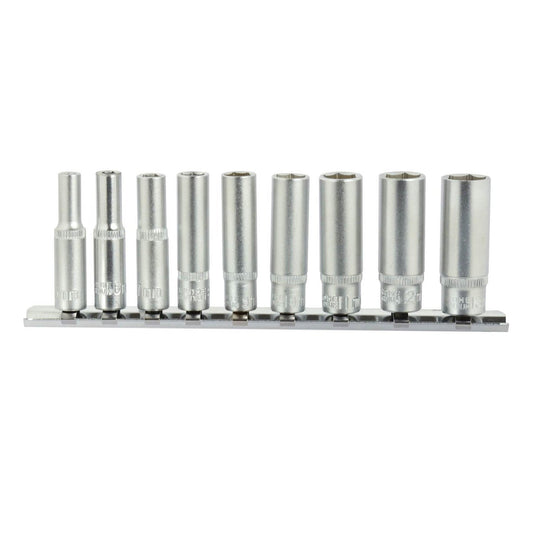 Set bussole esagonali a impatto 1/4" ,5-13 mm,con guida metallica,9 pezzi Geko
