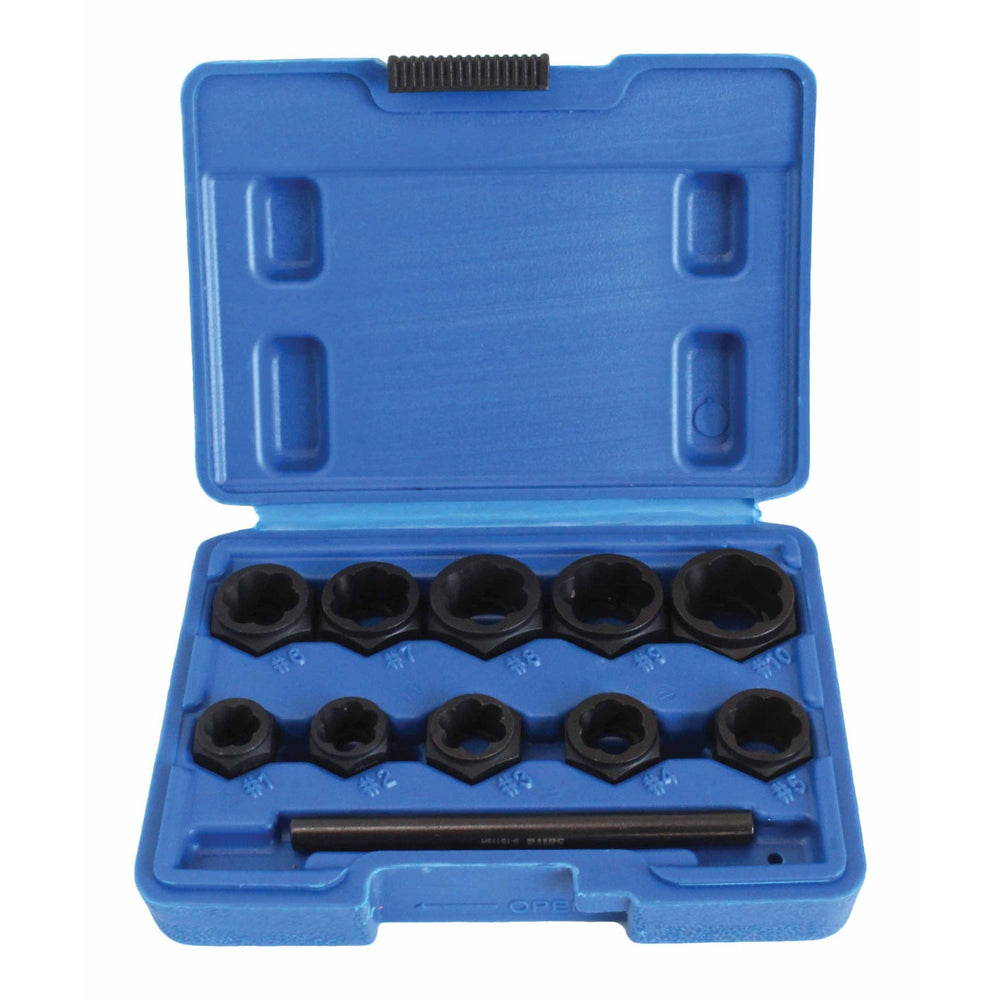 Set bussole per rimozione viti e bulloni danneggiati,  9-19 mm, 11 pezzi