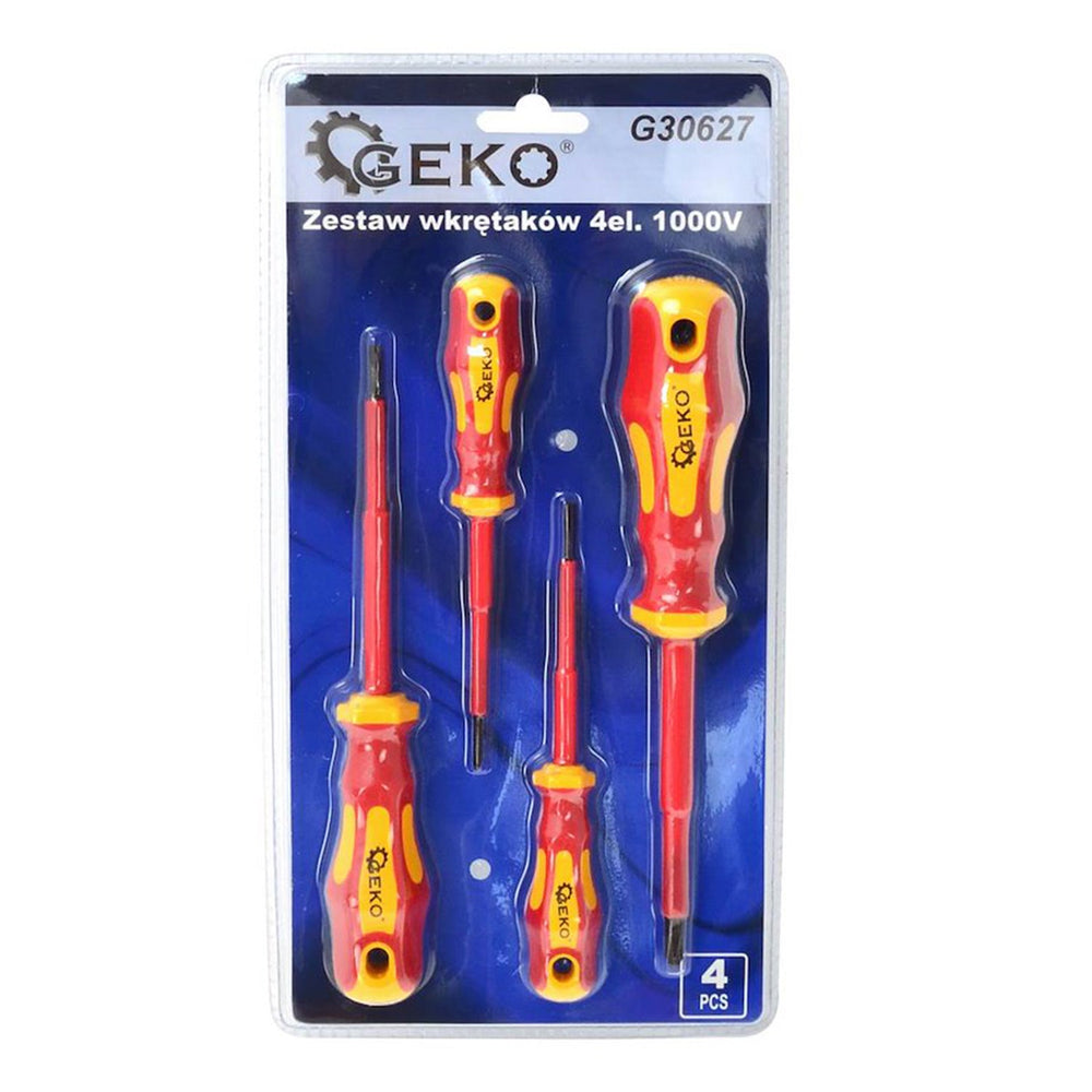 Set cacciaviti certificati VDE, con voltmetro,punte a taglio e PH, rilevatore di elettricità, cacciavite elettrico a induzione, 1000v ,4 pezzi Geko