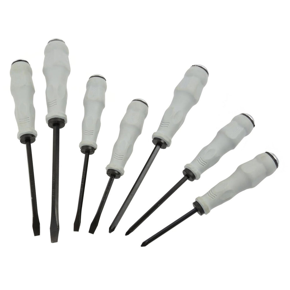Set cacciaviti professionali a taglio e a stella, kit giraviti di precisione con impugnatura antiscivolo in gomma ergonomiche, in acciaio Cr-V, 7 pezzi Geko