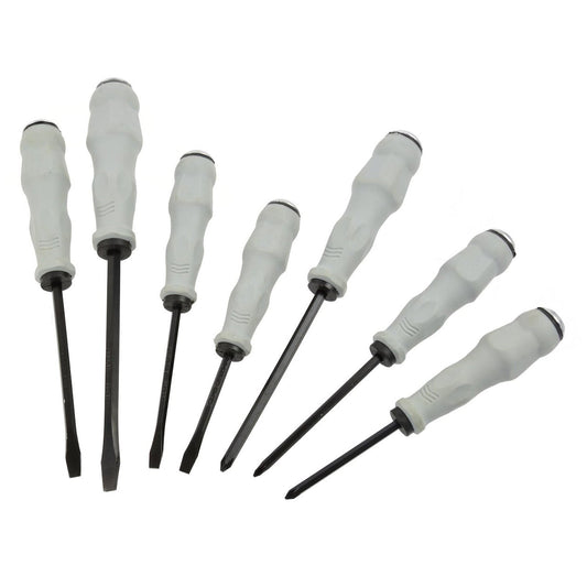 Set cacciaviti professionali a taglio e a stella, kit giraviti di precisione con impugnatura antiscivolo in gomma ergonomiche, in acciaio Cr-V, 7 pezzi Geko