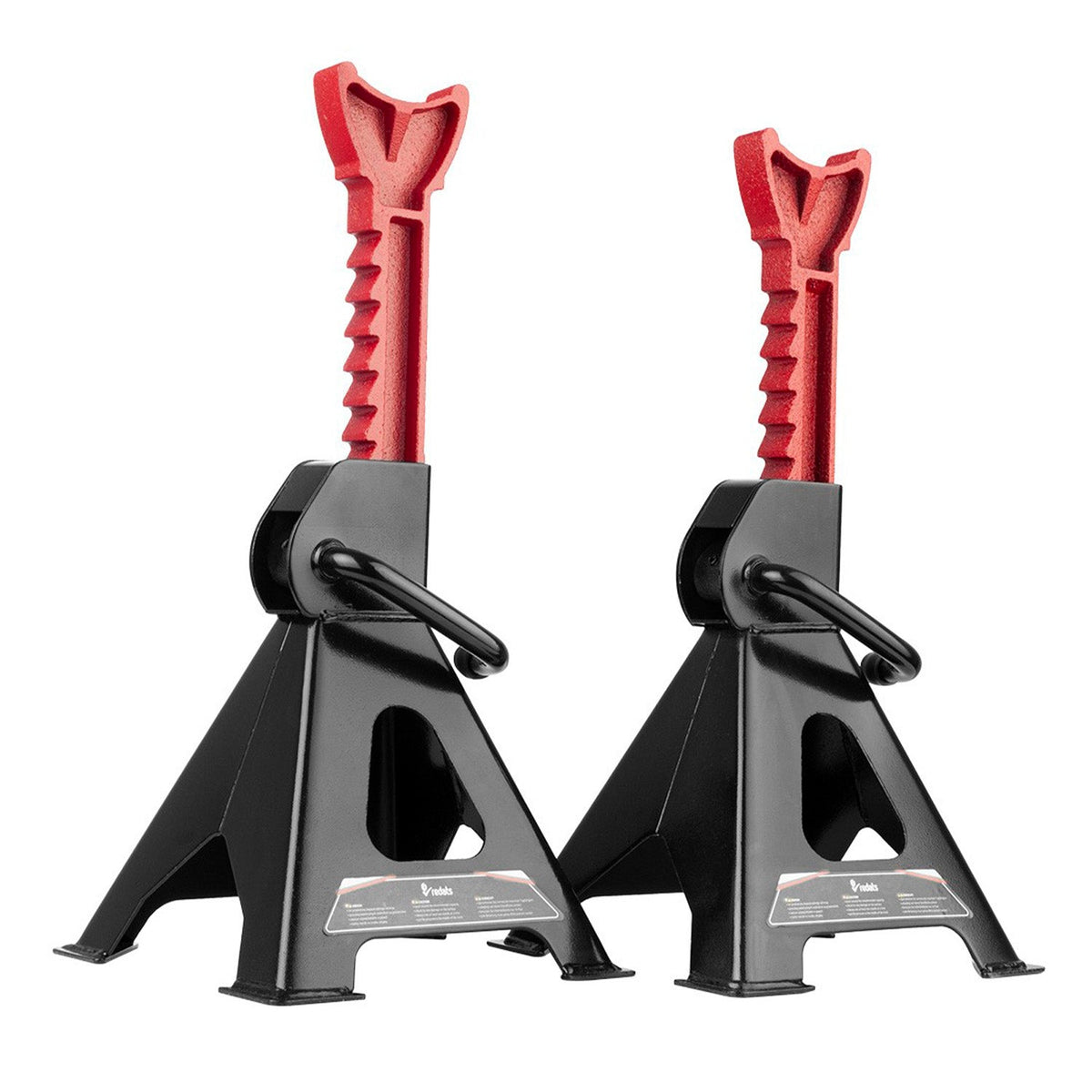 Set-kit 2 cavalletti di sostegno per veicoli, capacità 3 tonnellate, supporto auto,colonnette professionali con doppia sicurezza