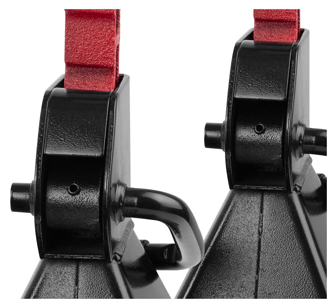 Set-kit 2 cavalletti di sostegno per veicoli, capacità 3 tonnellate, supporto auto,colonnette professionali con doppia sicurezza