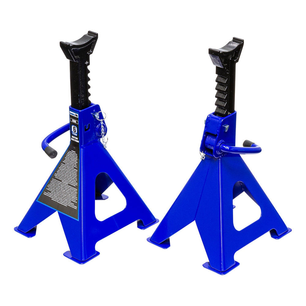 Set-kit cavalletti di sostegno per veicoli, capacità 6 tonnellate, supporto  39.5-60.5 cm,colonnette professionali con doppia sicurezza Mammuth Olanda