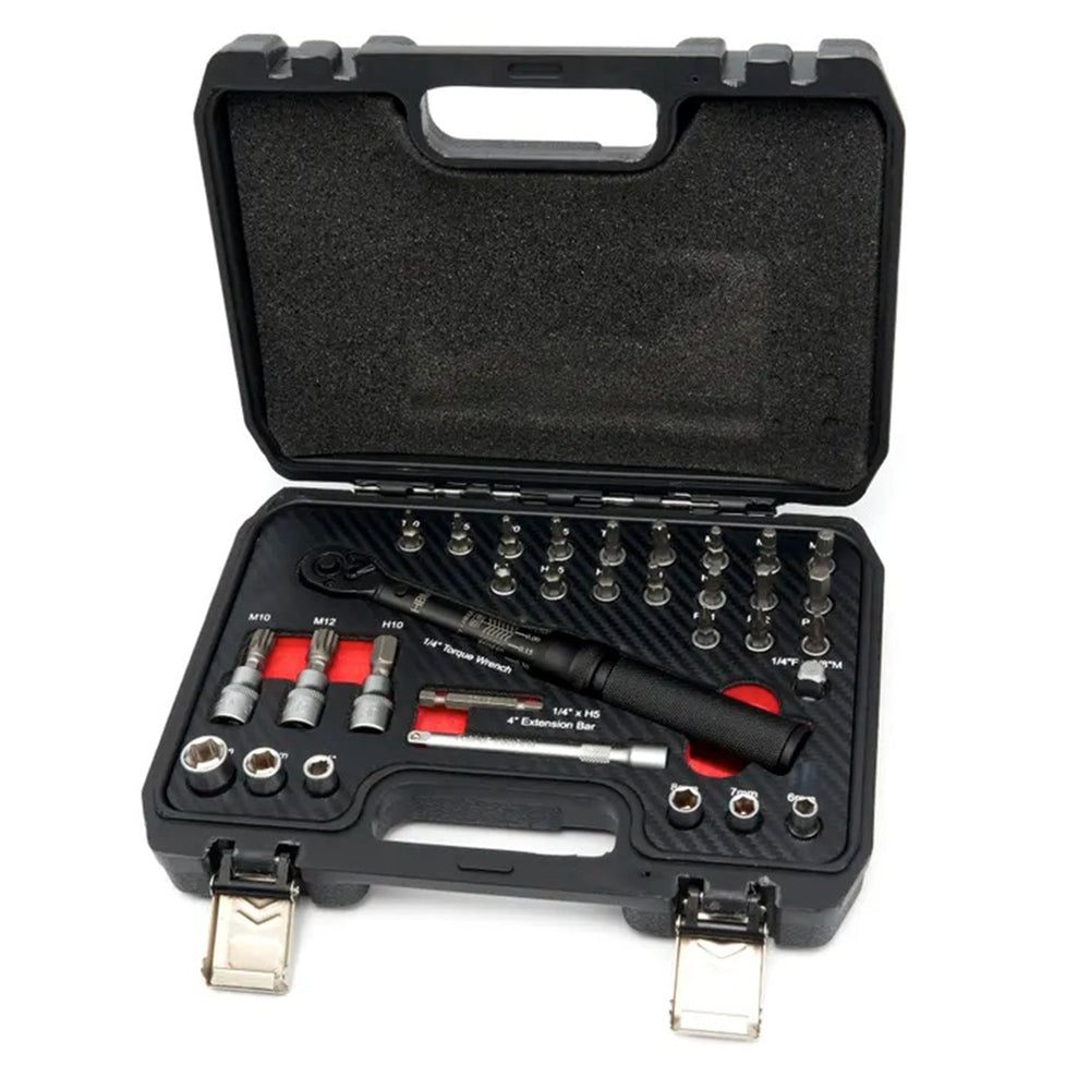 Set-kit chiave dinamometriche bici/moto 1/4'', 2~20 Nm, chiavi professionali regolabili, portatile per bicicletta, auto, 32 pezzi Hbm