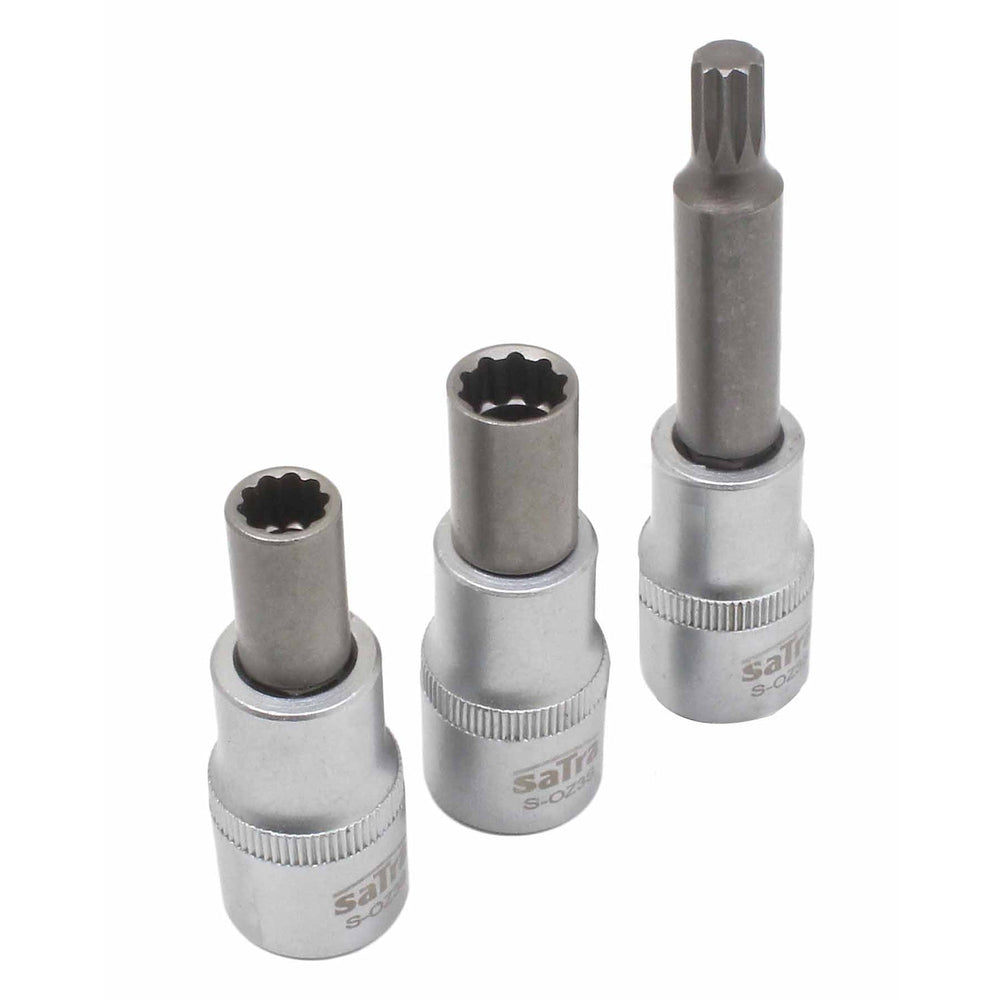 Set-kit chiavi a bussola professionali in acciaio Cr-V, esagonali 1/2", ideali per riparazioni auto e moto 3 pezzi