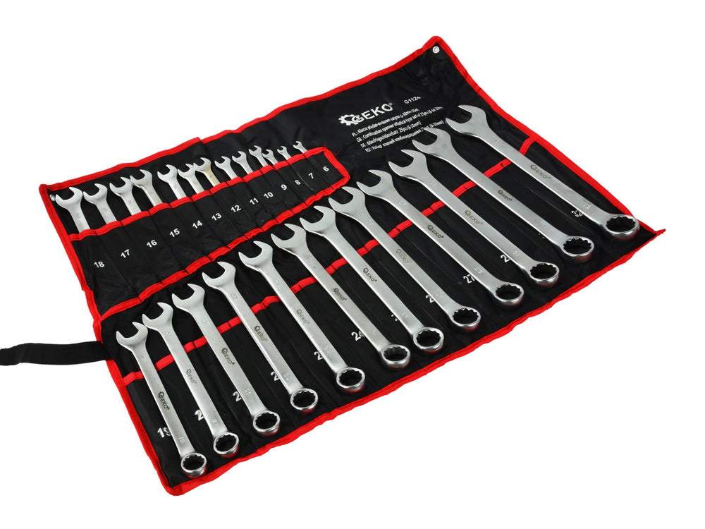 Set-kit chiavi combinate, inglesi, professionali, anello e forchetta in acciaio Cr-V, 6–32 mm, 25 pezzi