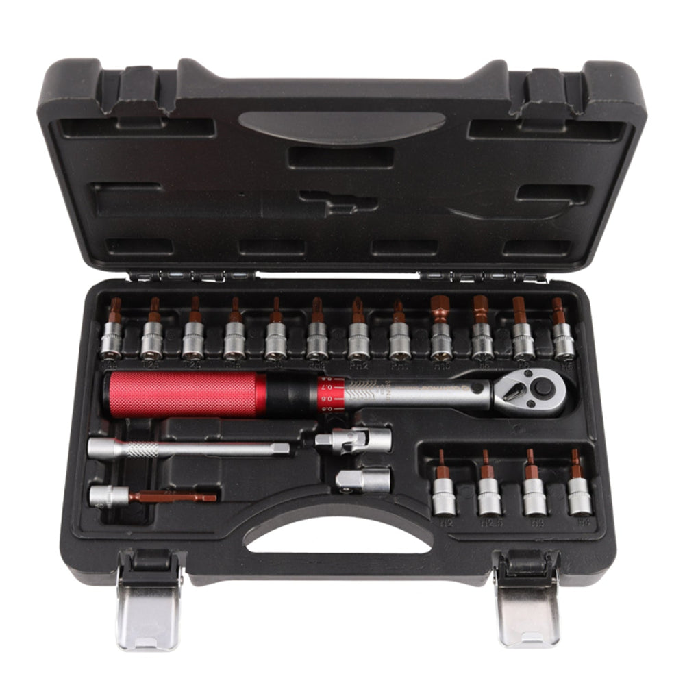 Set chiavi dinamometriche bici/moto 1/4'', 2~15 Nm, kit da 21 pezzi di punte esagonali e Torx, professionali regolabili, portatile per bicicletta, auto