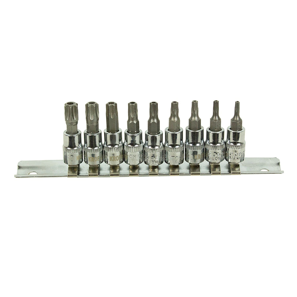 Set-kit inserti Torx da 1/4" T10-T50 9 pezzi Kroftools