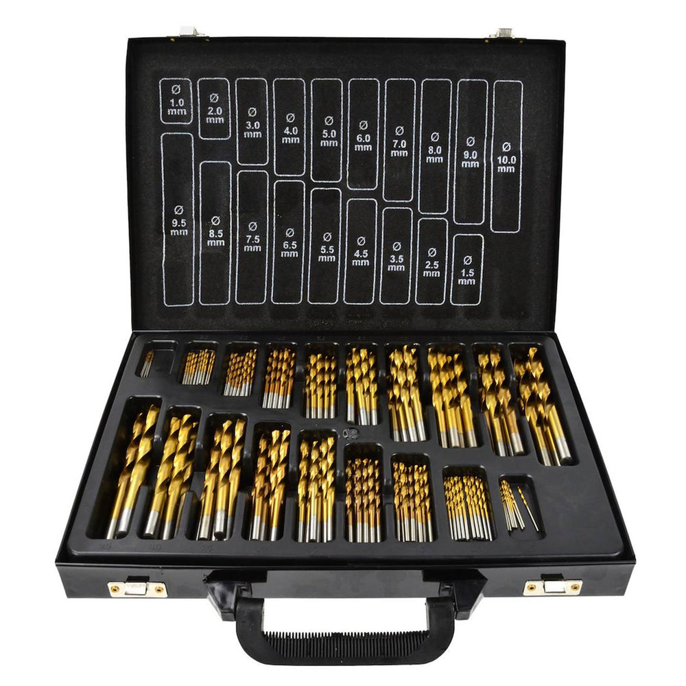 Set di 170 punte trapano al titanio HSS per metallo, 1-10 mm , Geko