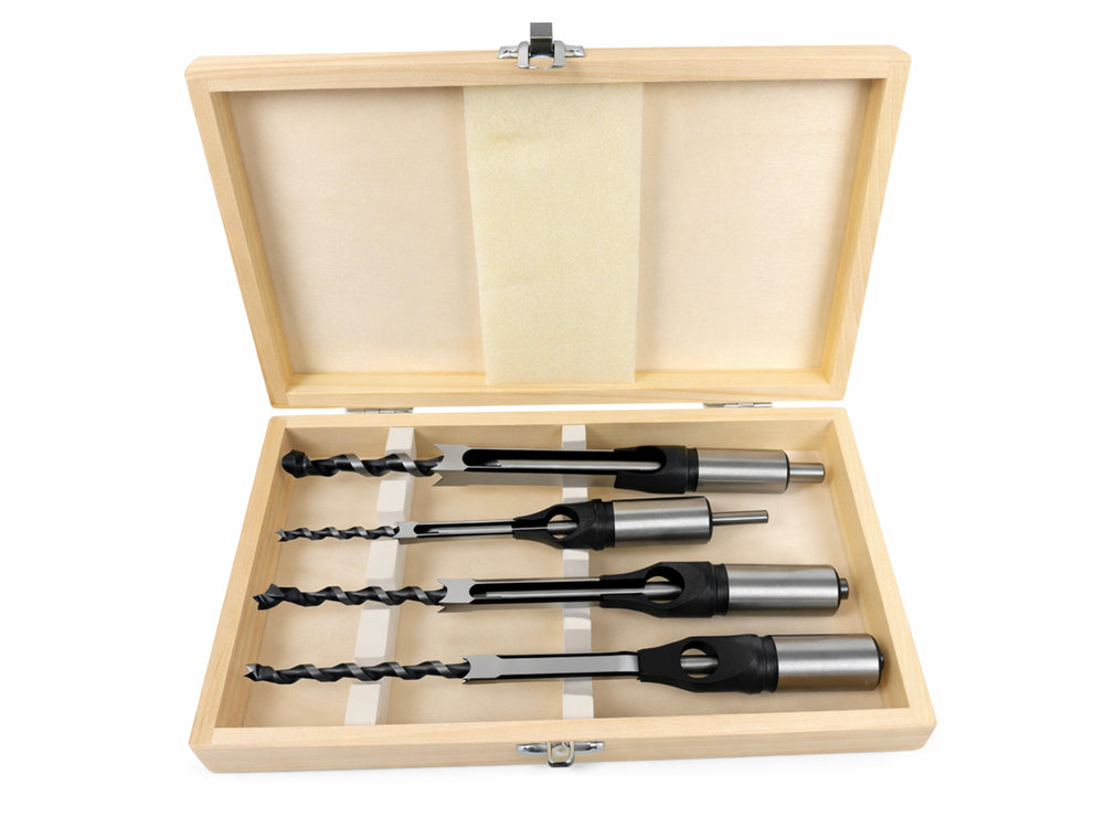 Set-kit 4 punte da trapano quadrate per la lavorazione del legno,per falegnameria, per svasatura fai da te, Gebo Tools