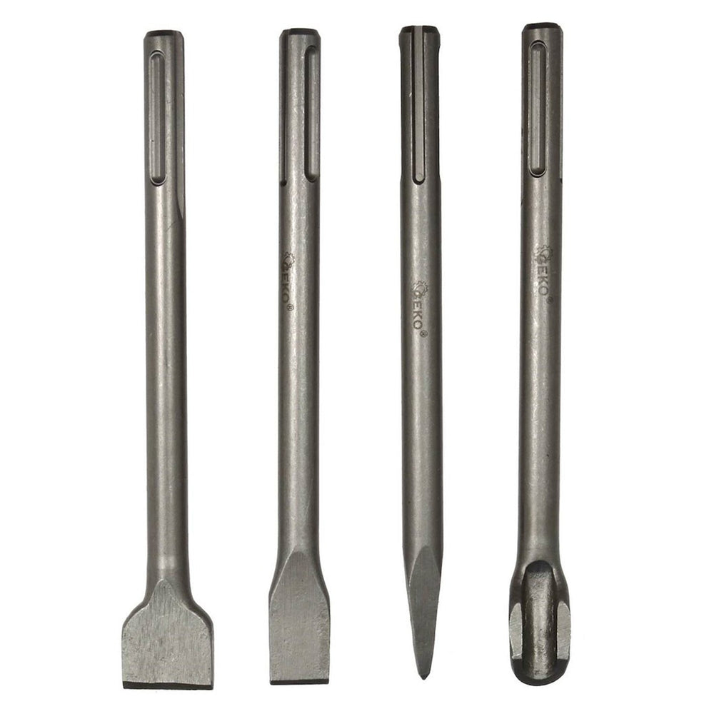 Set di 4 scalpelli SDS-MAX per piastrelle tracce muro muratura calcestruzzo pietra per trapano, 250 mm Geko