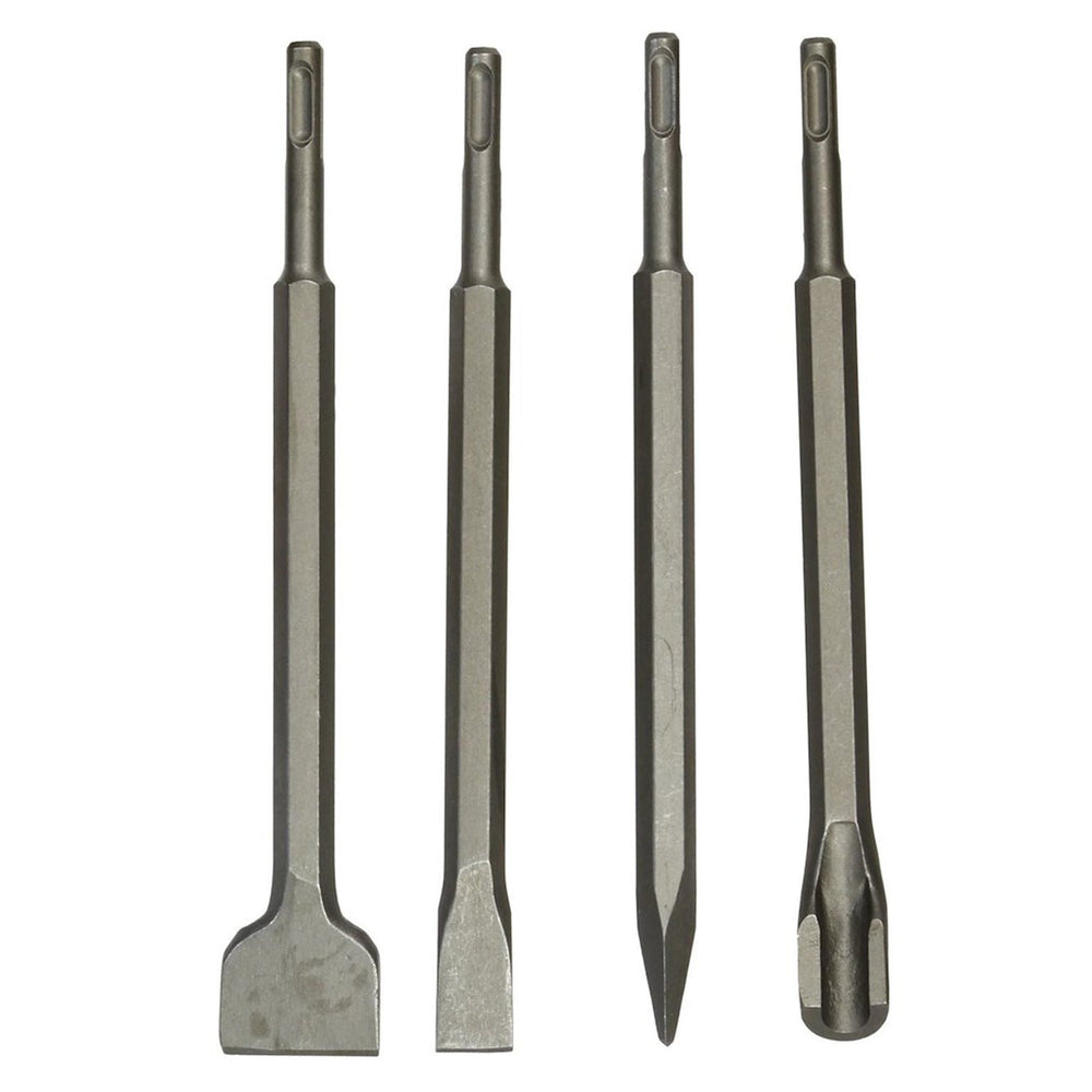 Set di 4 scalpelli SDS-PLUS per piastrelle tracce muro muratura calcestruzzo pietra per trapano, 250 mm scalpello a punta 2 piatti, Geko