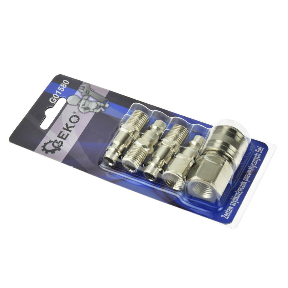 Set-kit 6 attacchi rapidi raccordi aria compressa, attacco rapido, raccordo per connettori, Geko