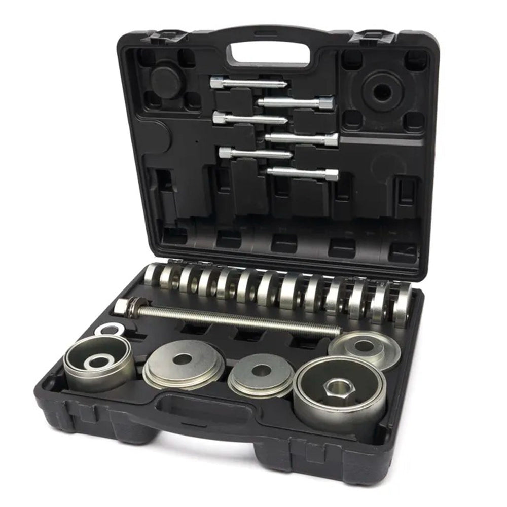 Set-kit di attrezzi per cuscinetti ruota, strumento estrattore di mozzi, sferici, utensili per unità cuscinetto mozzo, di smontaggio per VW per Audi, Opel, Fiat, BMW, Ford, 31 pezzi Hbm