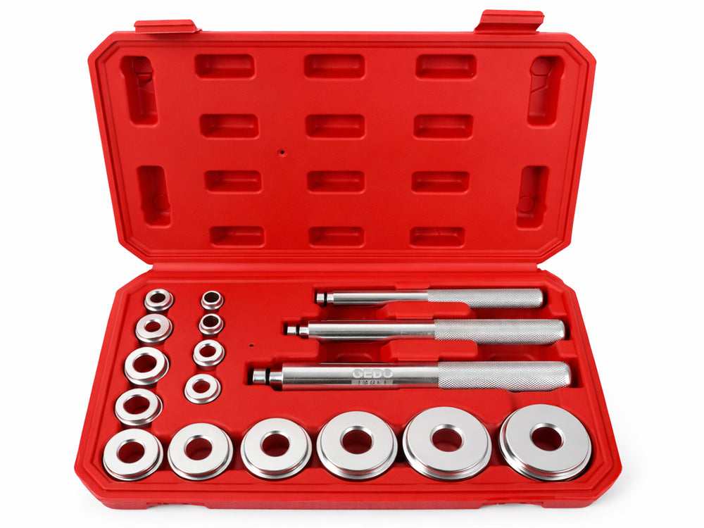 Set-kit pressa per montaggio e smontaggio cuscinetti del mozzo ruota e fusello, Gebo Tools