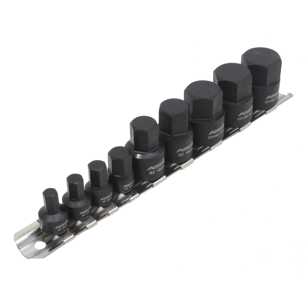 Set-kit bussole a brugola esagonali da 6-19 mm, attacco 1/4" - 3/8''9 pezzi