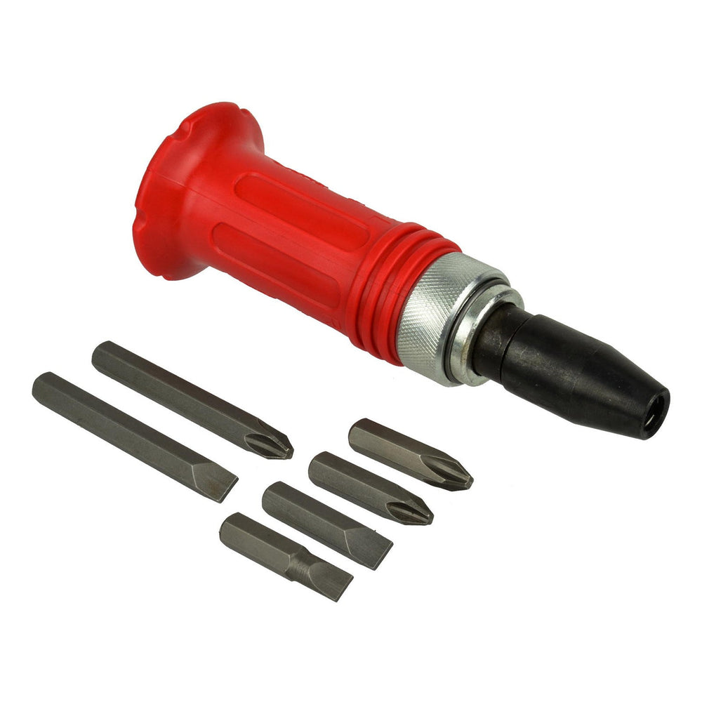 Set-kit  di cacciavite professionale a impatto con 6 inserti, giravite a percussione impugnatura a mano, attacco 1/2" Hbm