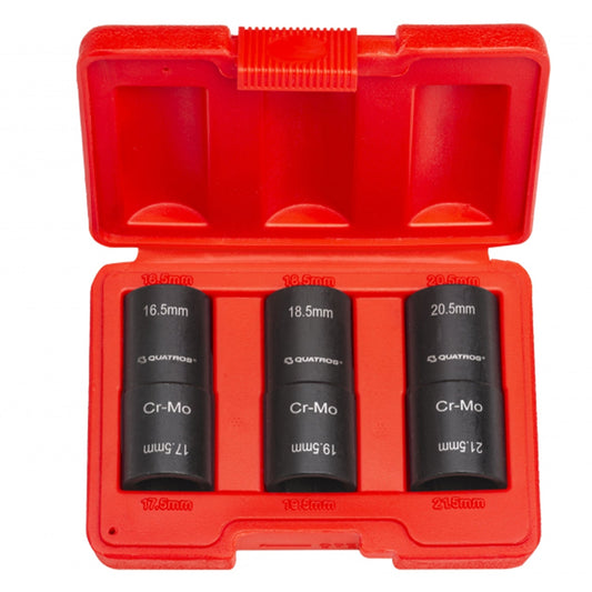 Set-kit di chiavi a bussola a impatto, 1/2" 16.5mm - 21.5mm Quatros