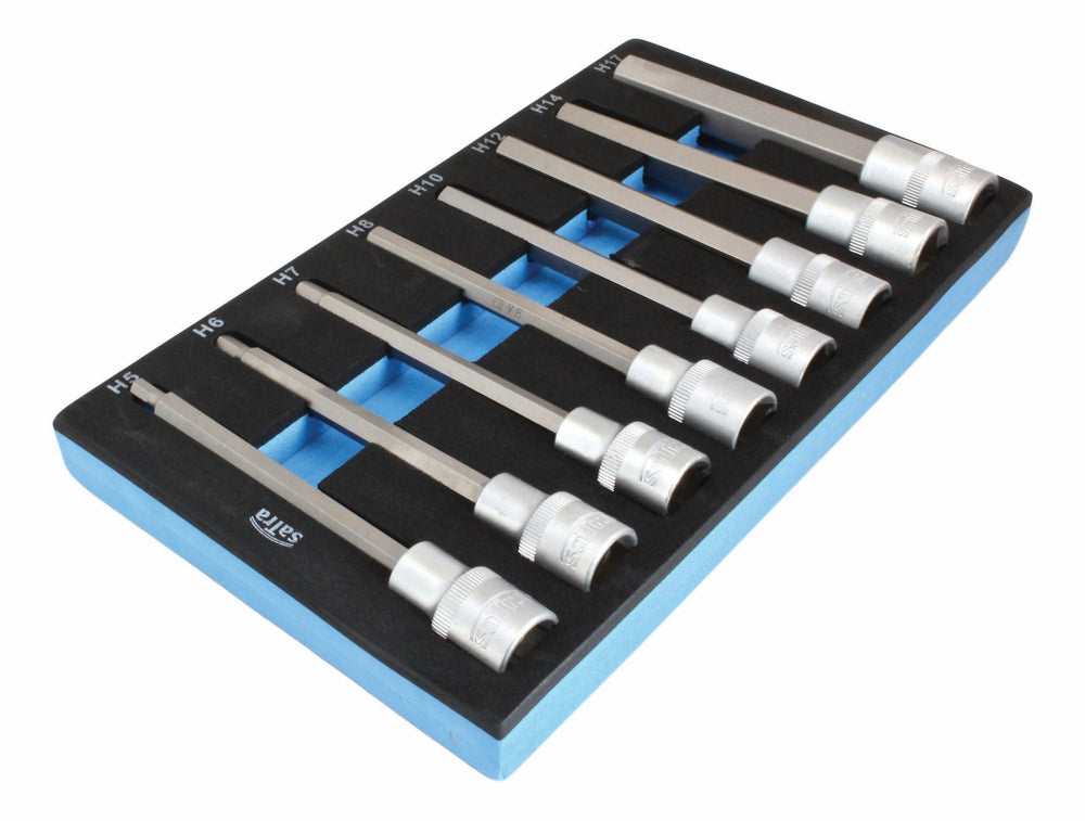Modulo per carrello portautensili con bussole a brugola esagonali, attacco da 1/2", lunghezza 140 mm, 5-17 mm 8 pezzi