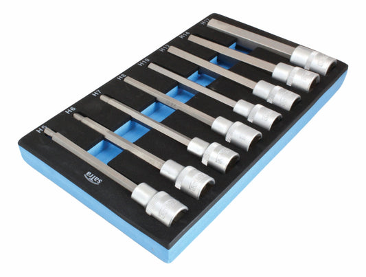 Modulo per carrello portautensili con bussole a brugola esagonali, attacco da 1/2", lunghezza 140 mm, 5-17 mm 8 pezzi