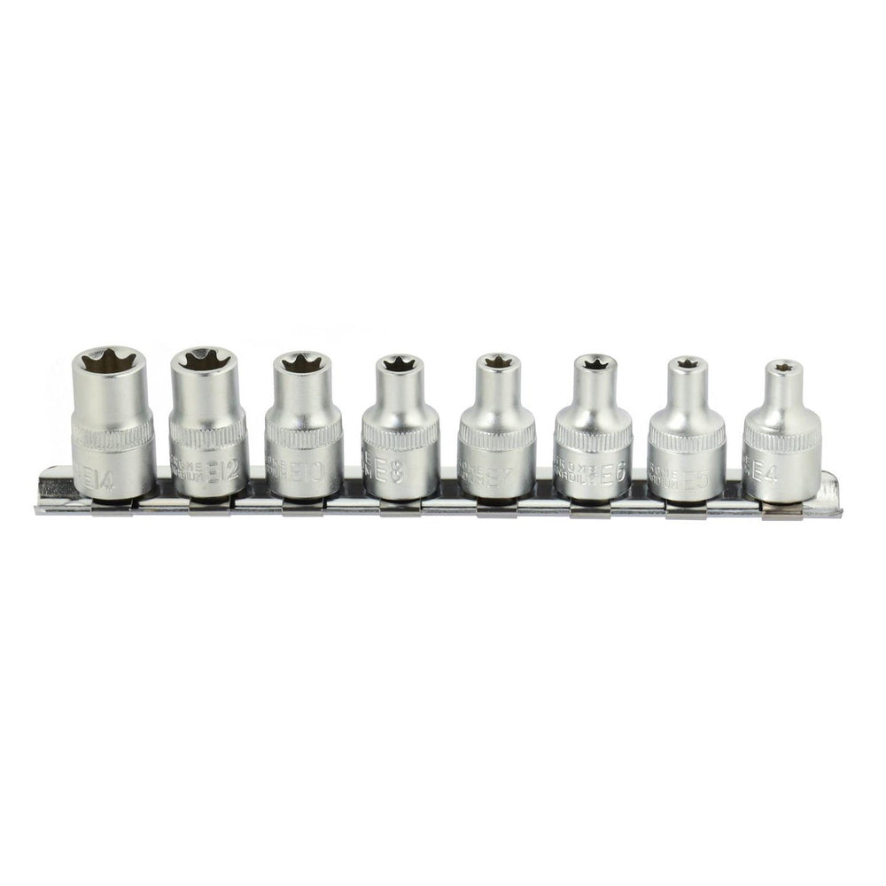 Set-kit di chiavi a bussola Torx E4-E14, attacco 3/8'' 8 pz, Geko