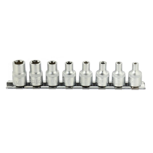 Set di chiavi a bussola Torx E4-E14, kit chiavi bussole torx attacco 3/8'' 8 pz, Geko
