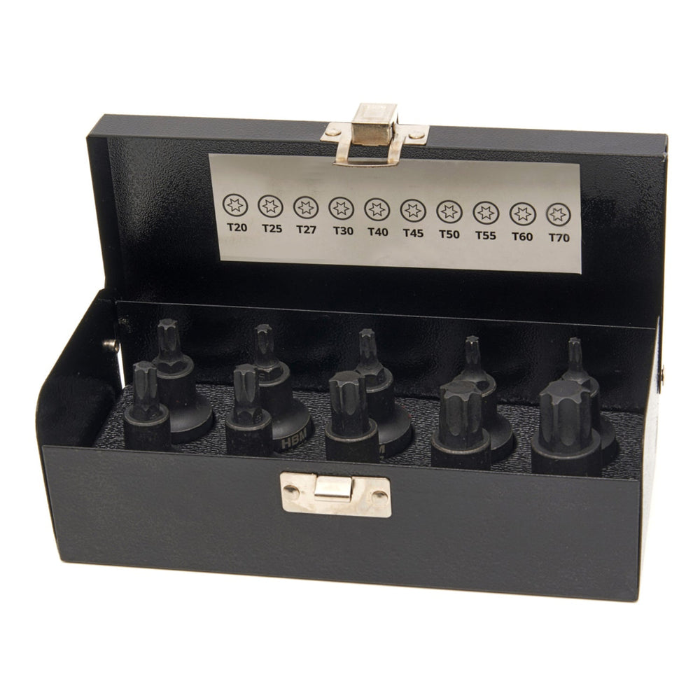 Set-kit inserti Torx a impatto 1/2'' T20-T70, 10 pezzi Hbm