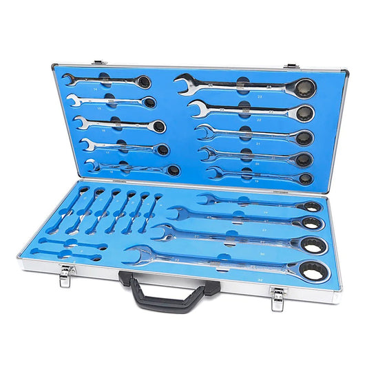 Set di chiavi a cricchetto combinate, con anello da 6–32 mm, 22 pezzi, Hbm