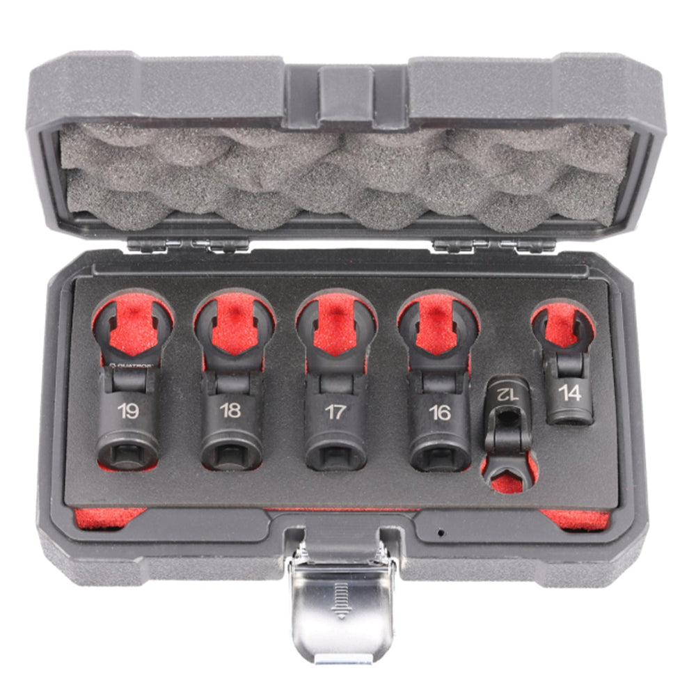 Set-kit di chiavi ad anello aperta con testa flessibile, bussole per tubi dei freni  3/8", 6 pezzi