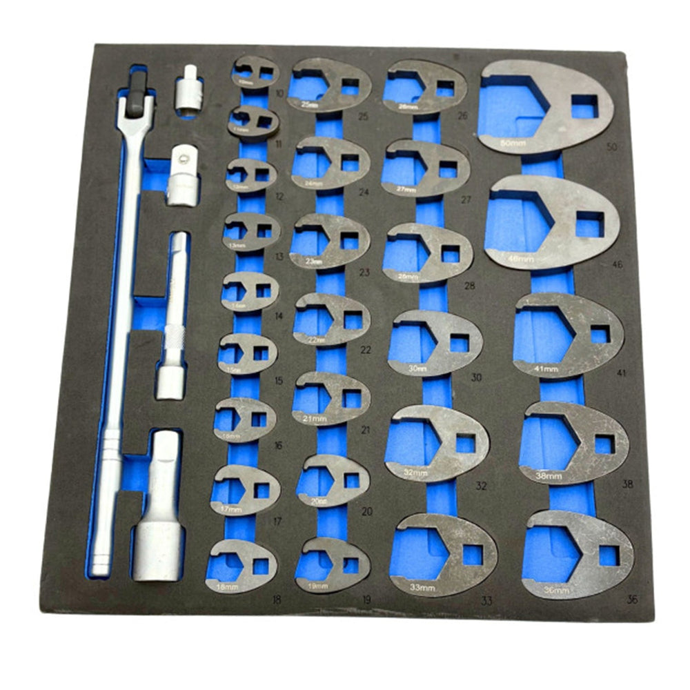 Set-kit modulare di chiavi a forchetta per tubi freno e carburante con manico di forza, 32 pezzi