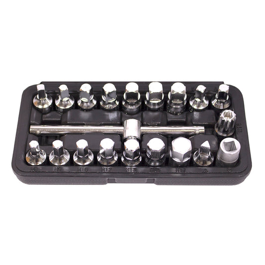 Set di chiavi per tappi di scarico dell'olio motore 20 pezzi, Kroftools