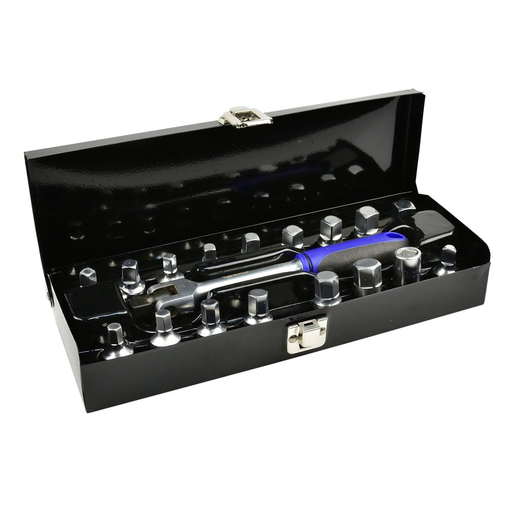 Set-kit chiavi bussole da 3/8", tappo di scarico noci, attrezzi per auto e autocarri officina 18 pezzi
