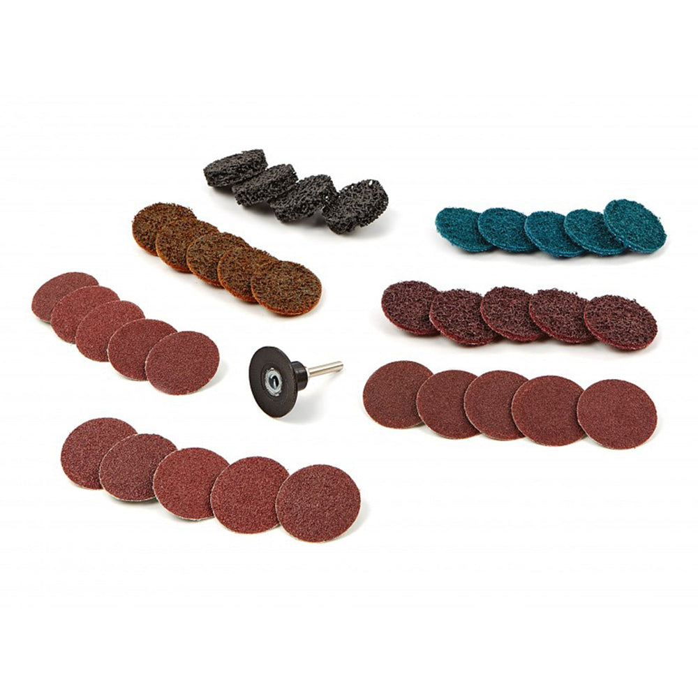 Set-kit dischi abrasivi per levigatrice, per levigatura lucidatura, 50 mm 35 pezzi Hbm